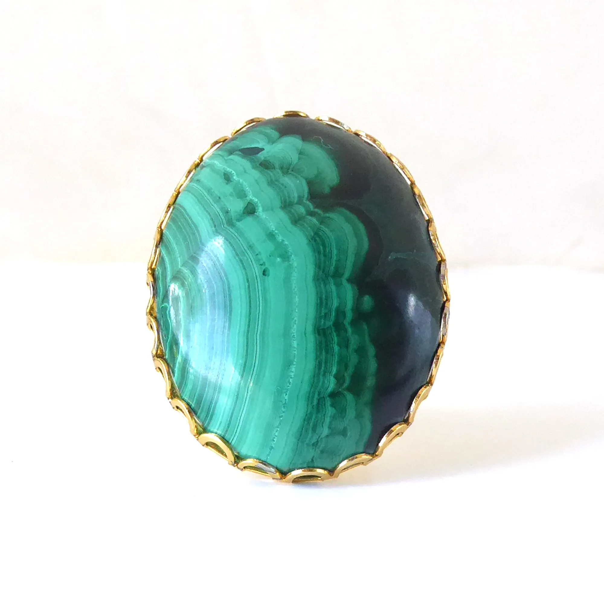 Malachite oval ring