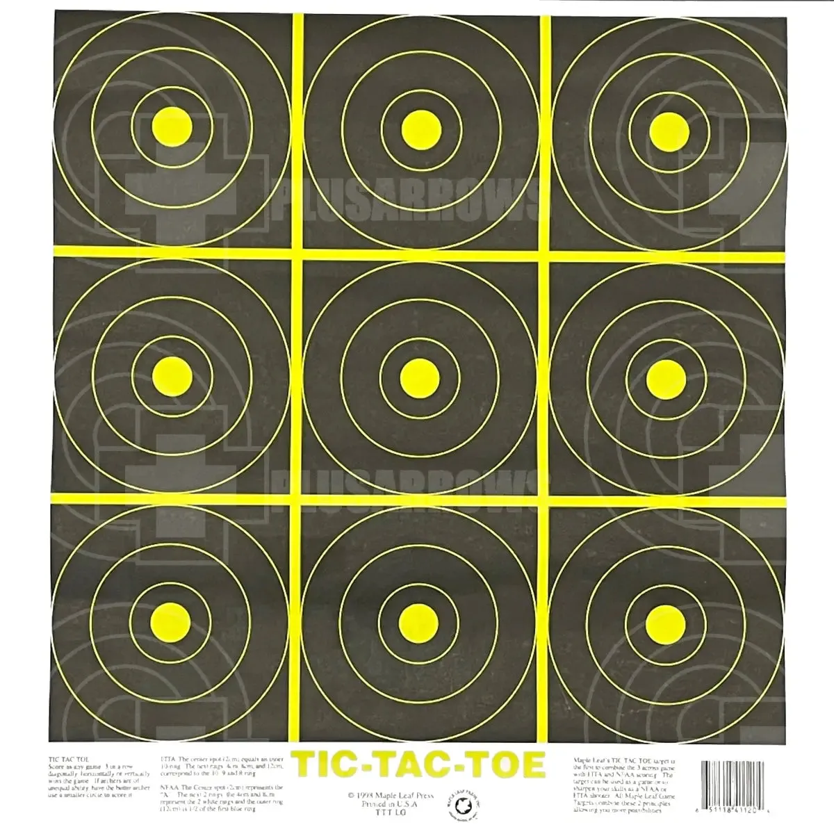 Maple Leaf Tic Tac Toe Paper Target Face
