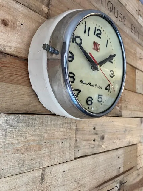 Marine Radio Co Nautical Clock MCS-972C Original Paint