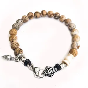 Mens Agate and Sterling Classic Bracelet