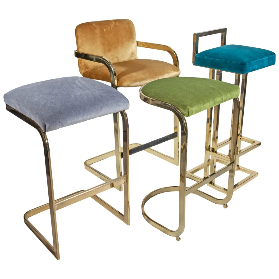 Mid-Century Brass Bar Stool by DIA, 1970s
