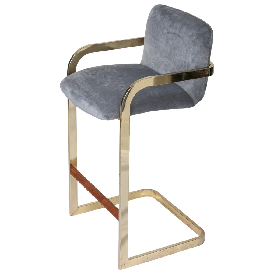 Mid-Century Brass Bar Stool by DIA, 1970s