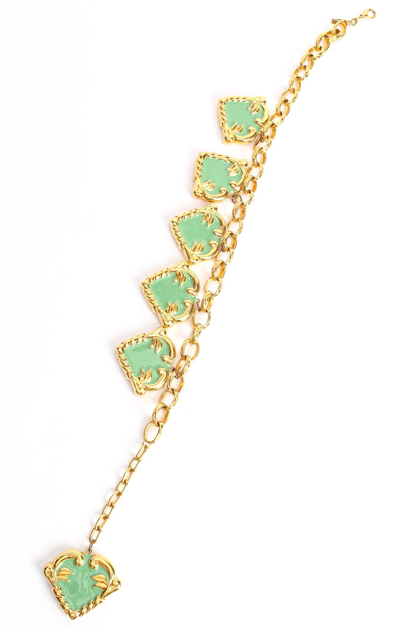Mint Hearts Charm Necklace