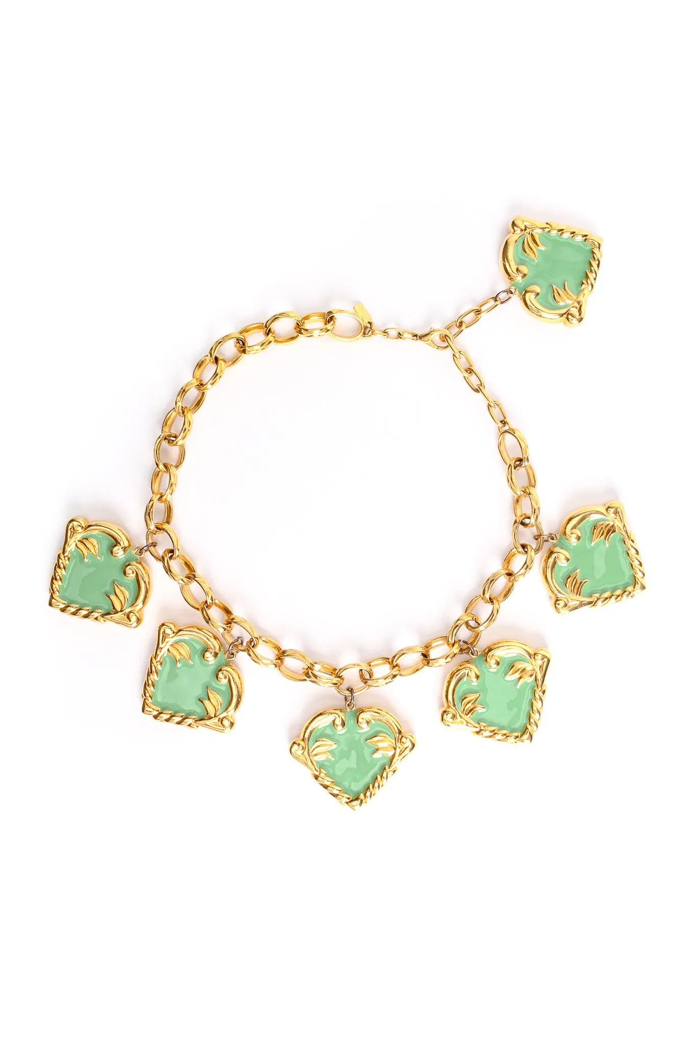 Mint Hearts Charm Necklace