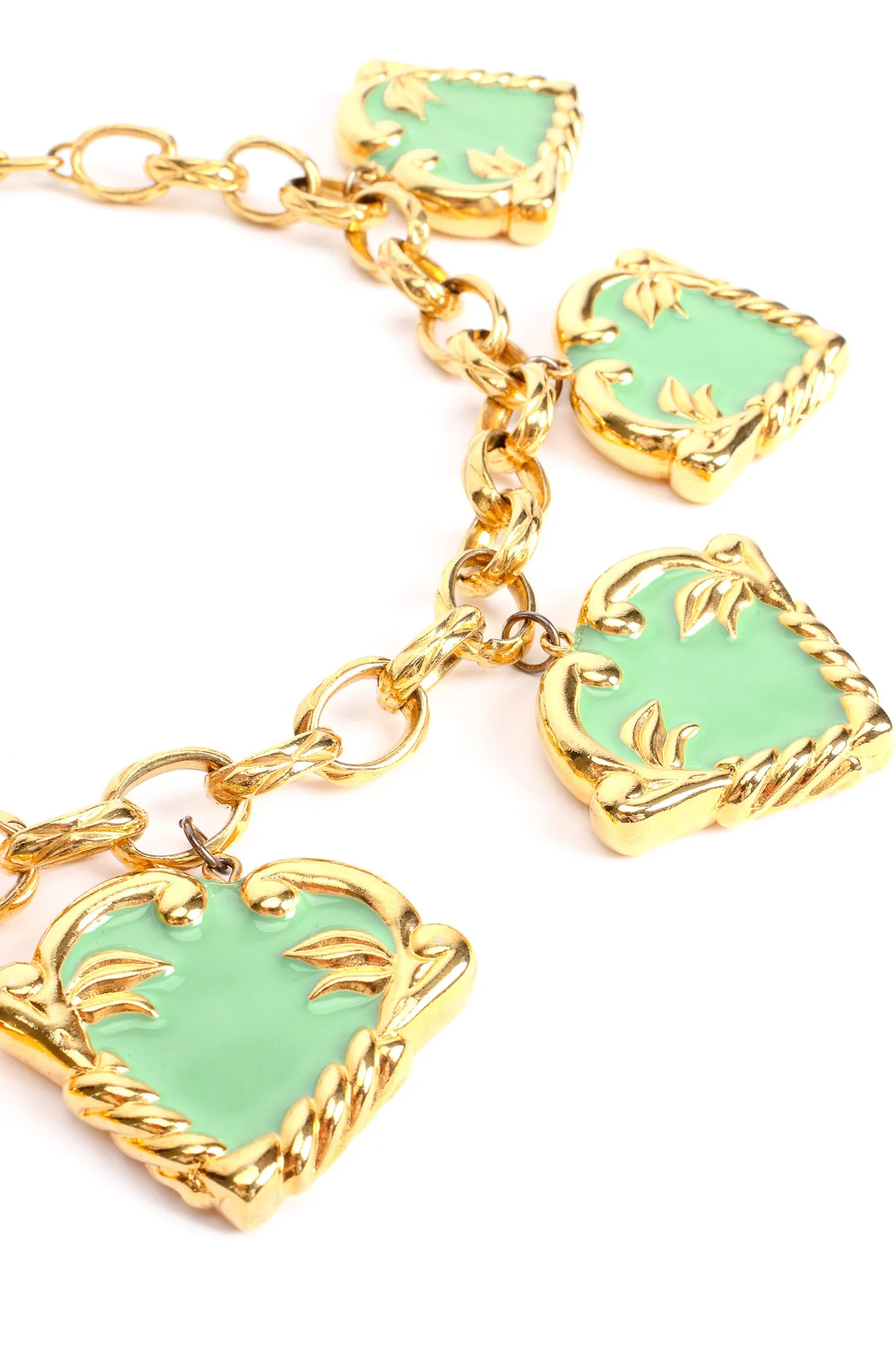 Mint Hearts Charm Necklace