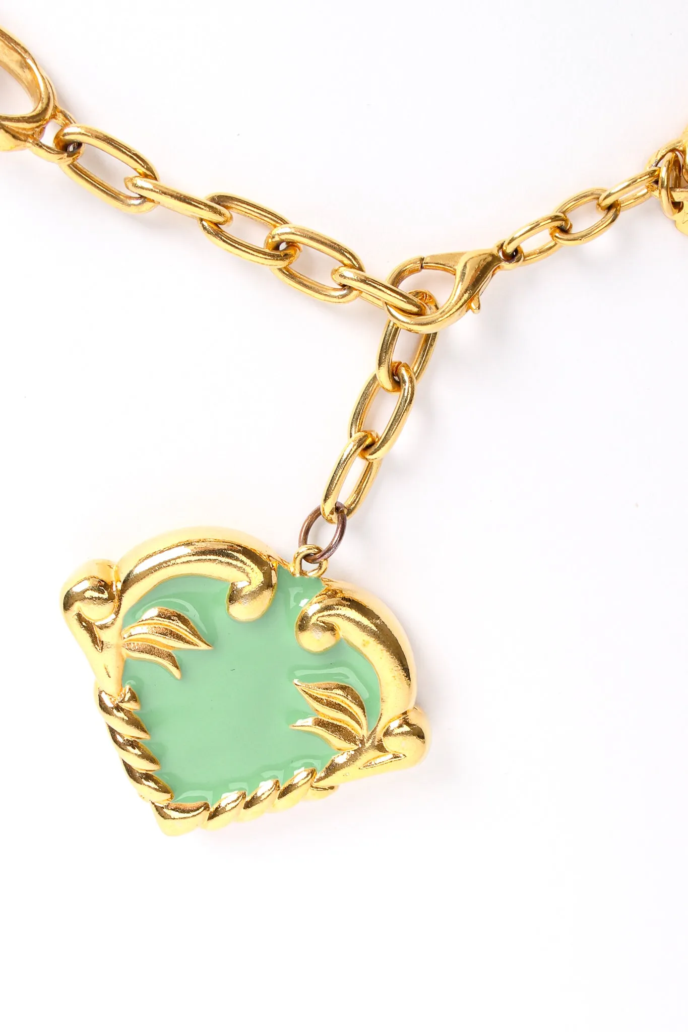 Mint Hearts Charm Necklace
