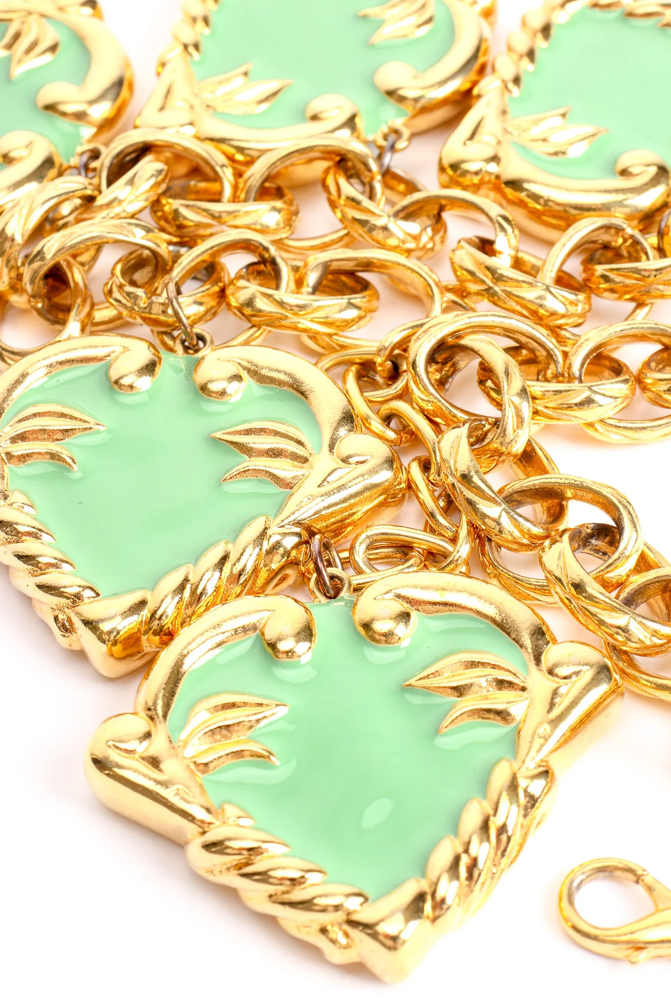 Mint Hearts Charm Necklace