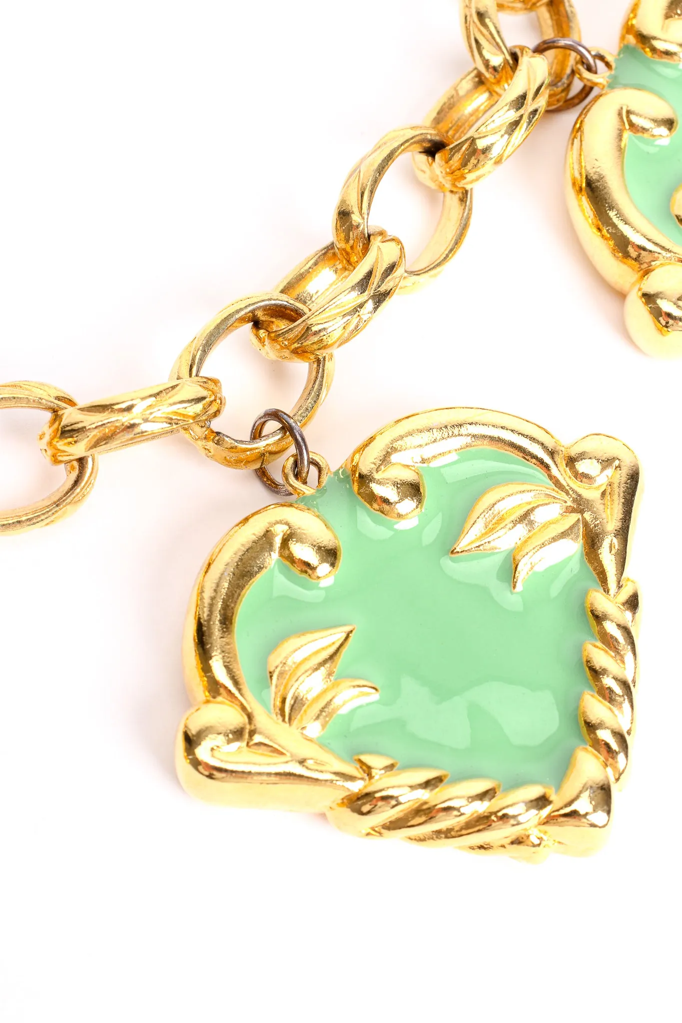 Mint Hearts Charm Necklace