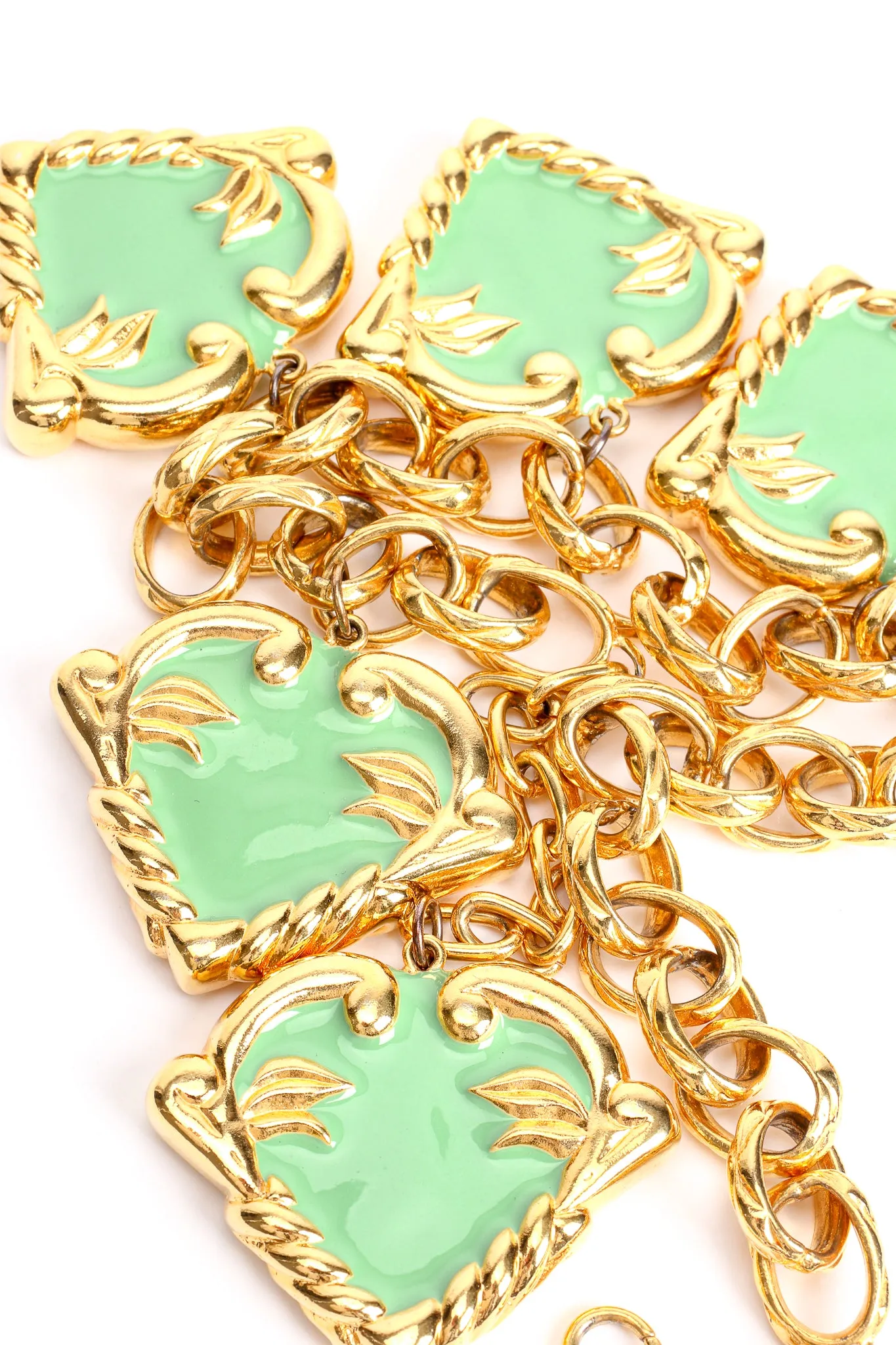 Mint Hearts Charm Necklace