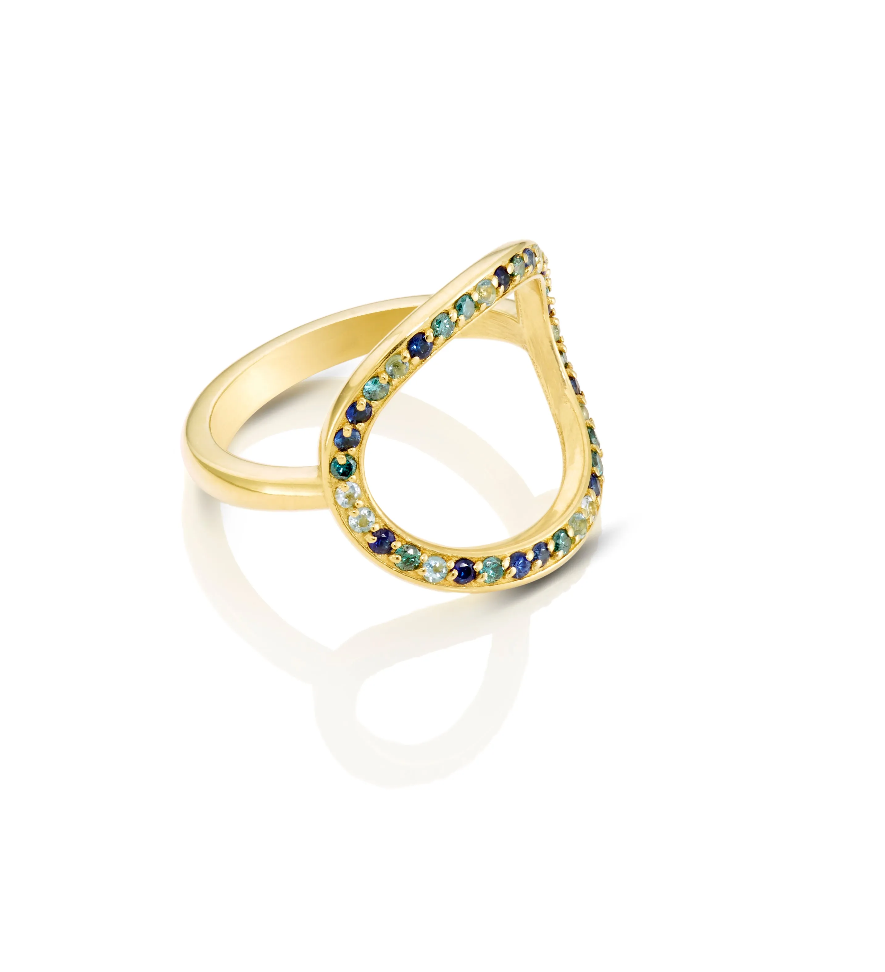 Mixed Blue Circle Ring