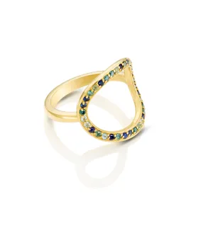 Mixed Blue Circle Ring