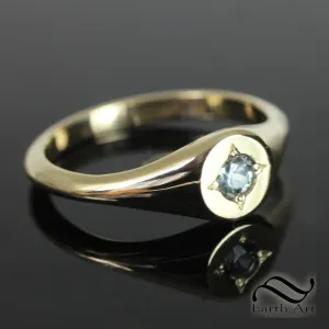Montana Sapphire Petite Starburst Ring - 14k