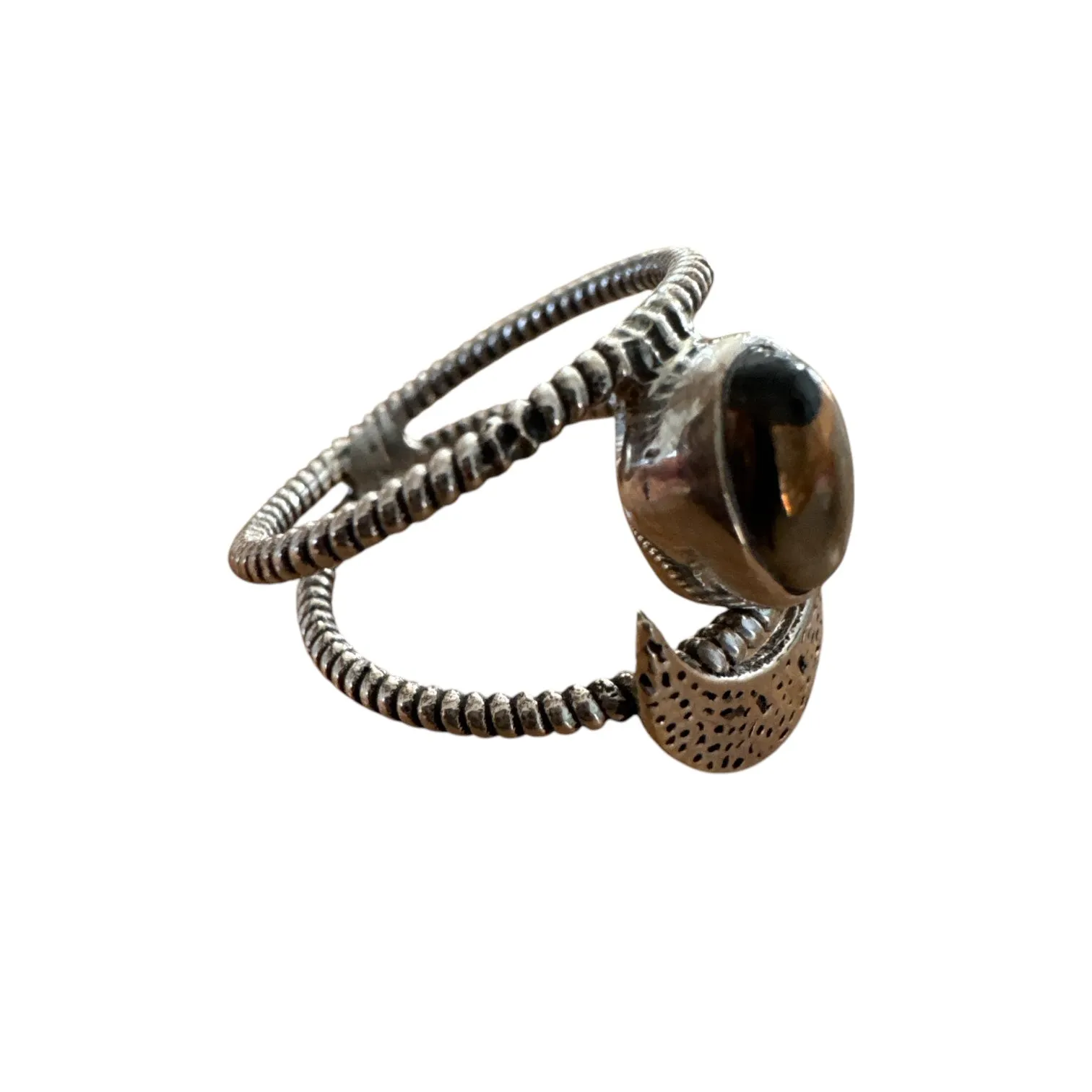 MOON Abalone Solid 925 Sterling Silver Ring 7