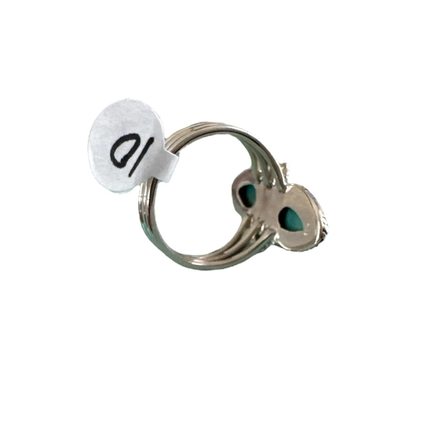 Moon Tibetan Turquoise Solid 925 Sterling Silver Ring 10