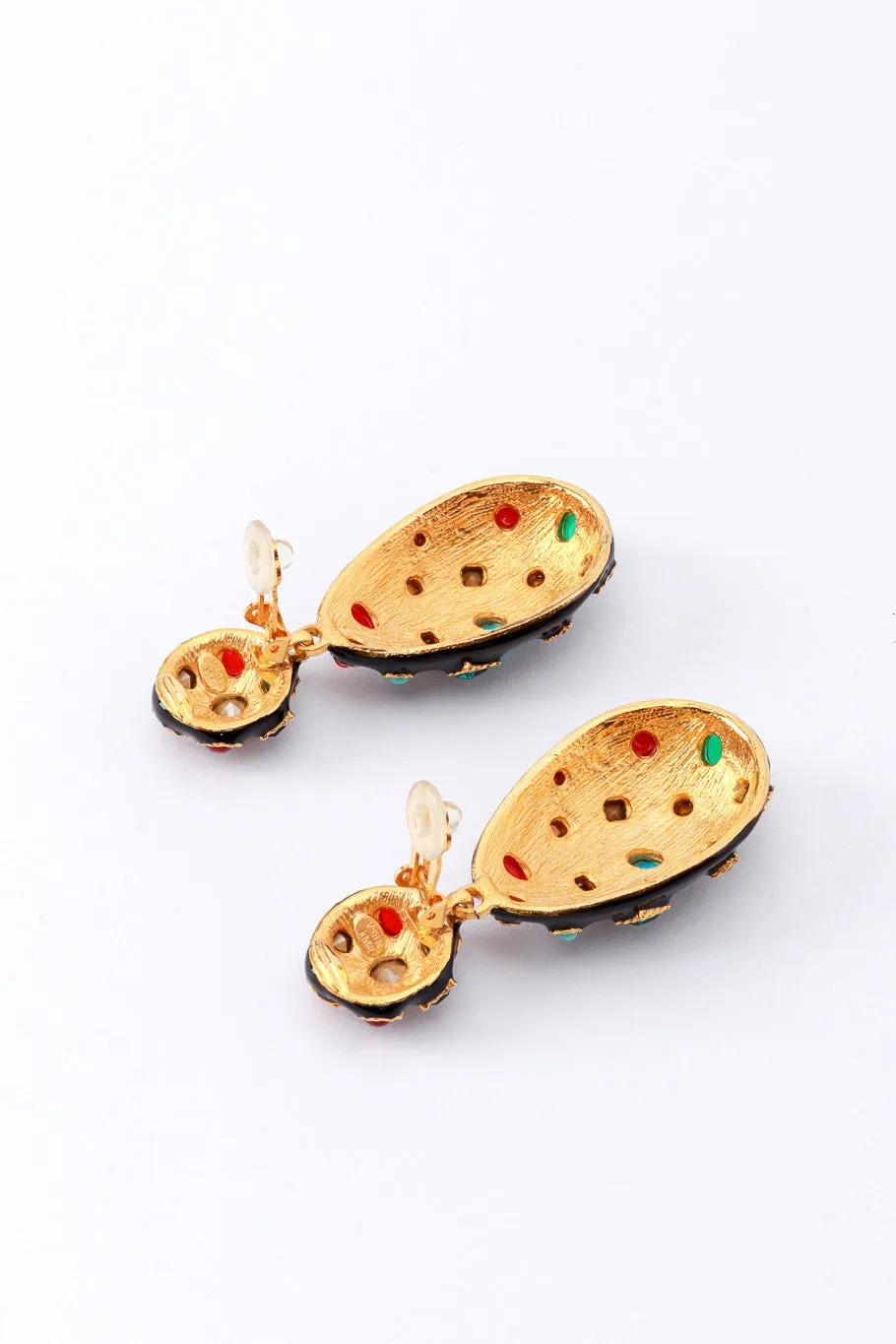 Multi Cabochon Egg Drop Earrings