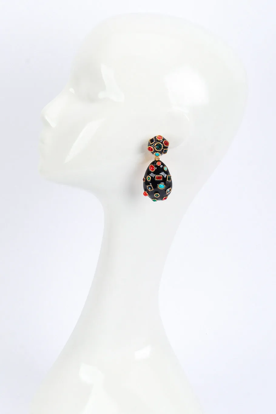 Multi Cabochon Egg Drop Earrings