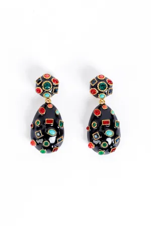 Multi Cabochon Egg Drop Earrings
