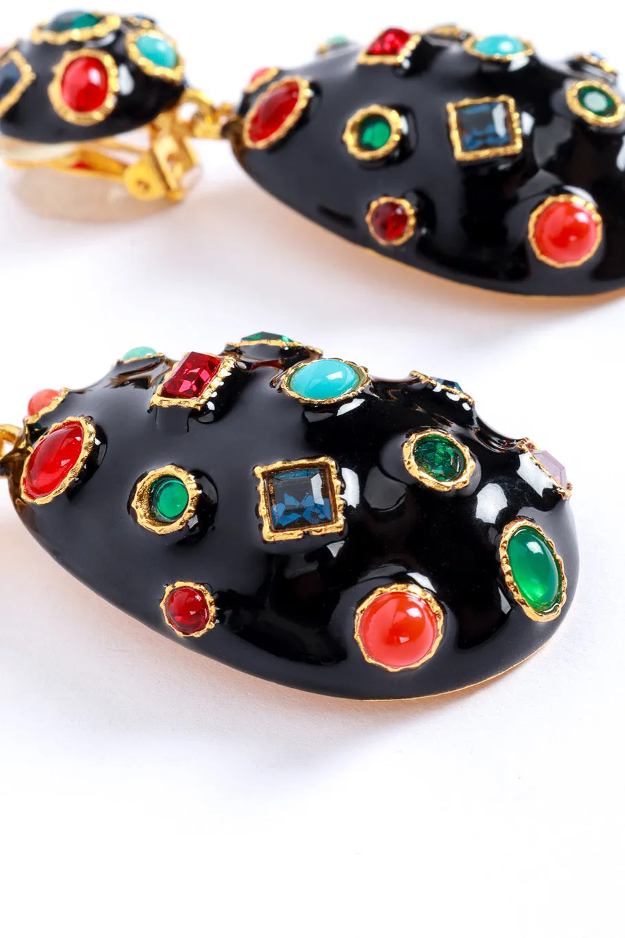 Multi Cabochon Egg Drop Earrings