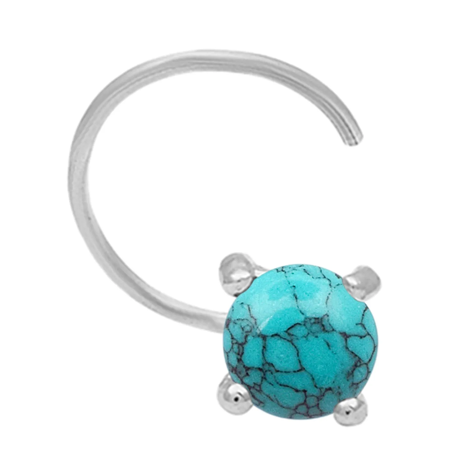 Multi Choice Gemstone Tiny Nose Pin Studs In 925 Sterling Silver Nose Pins For Women