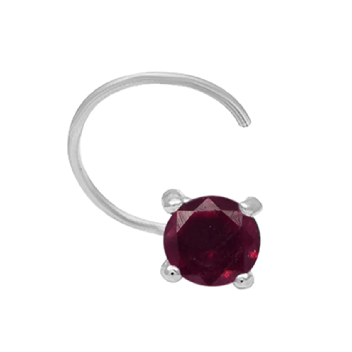 Multi Choice Gemstone Tiny Nose Pin Studs In 925 Sterling Silver Nose Pins For Women