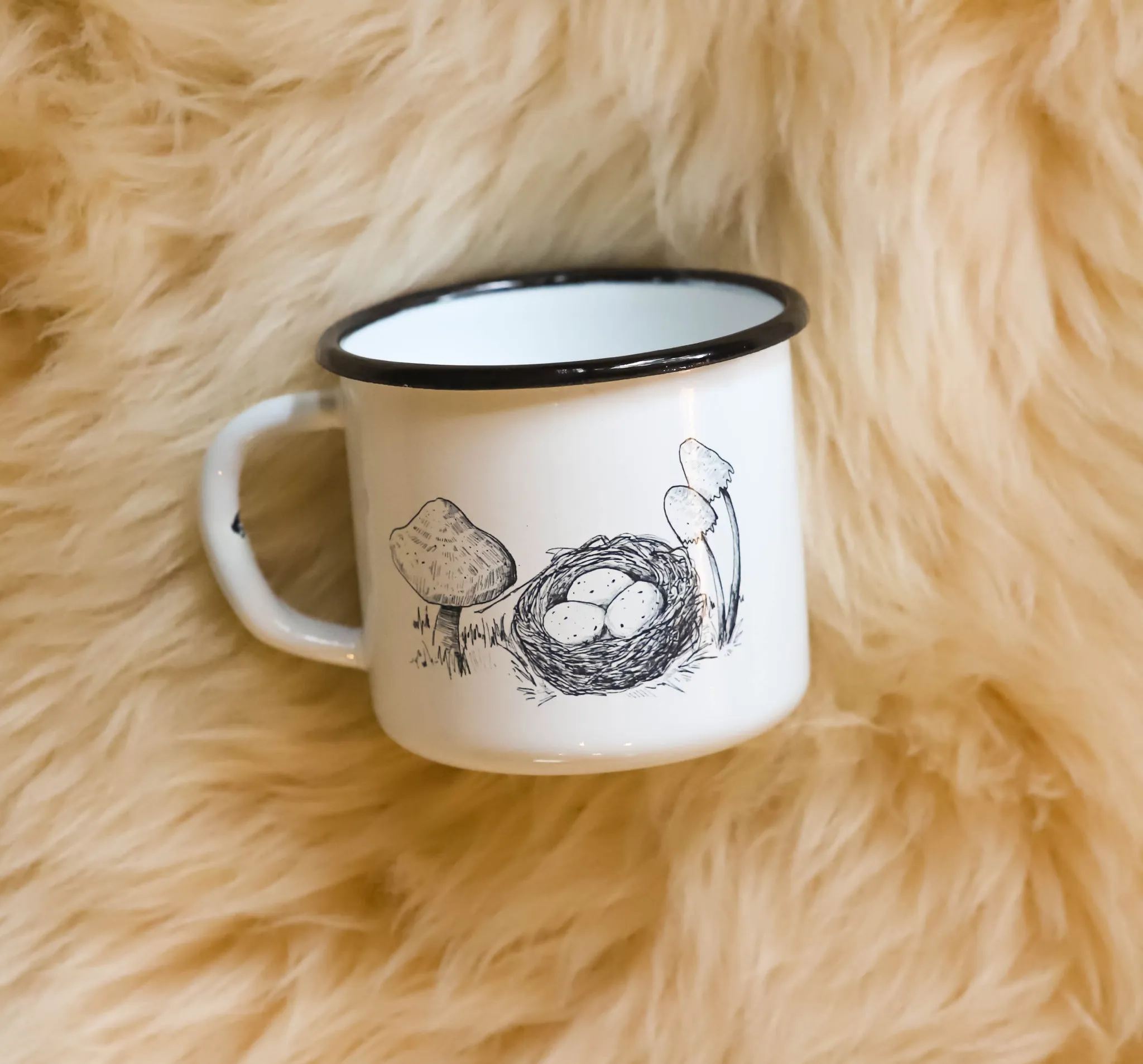 Mushroom Enamel Child's Mug