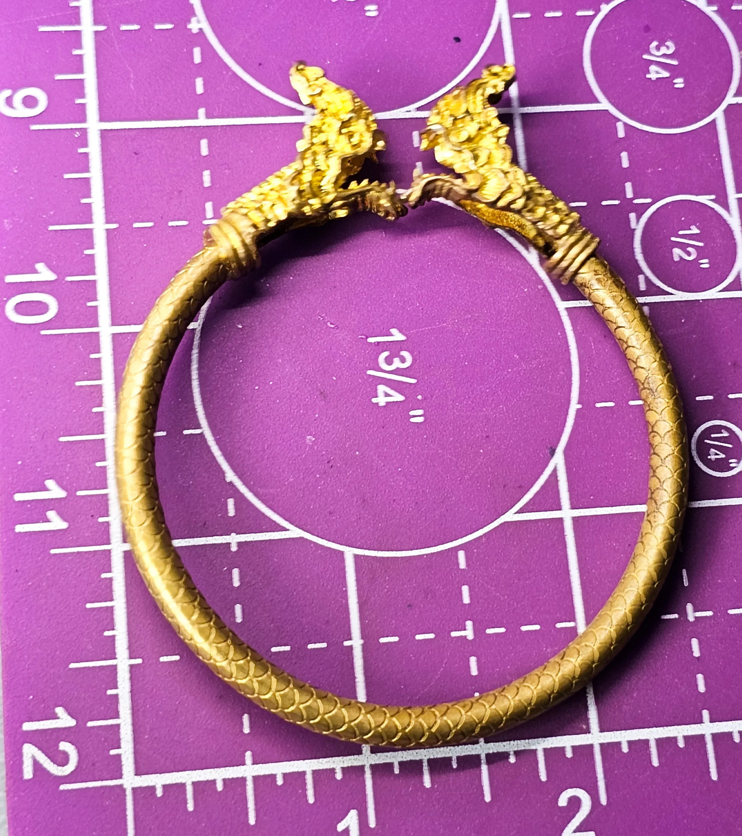 Naga Buddha Talisman Yant Thai gold toned bracelet amulet Lucky Charm