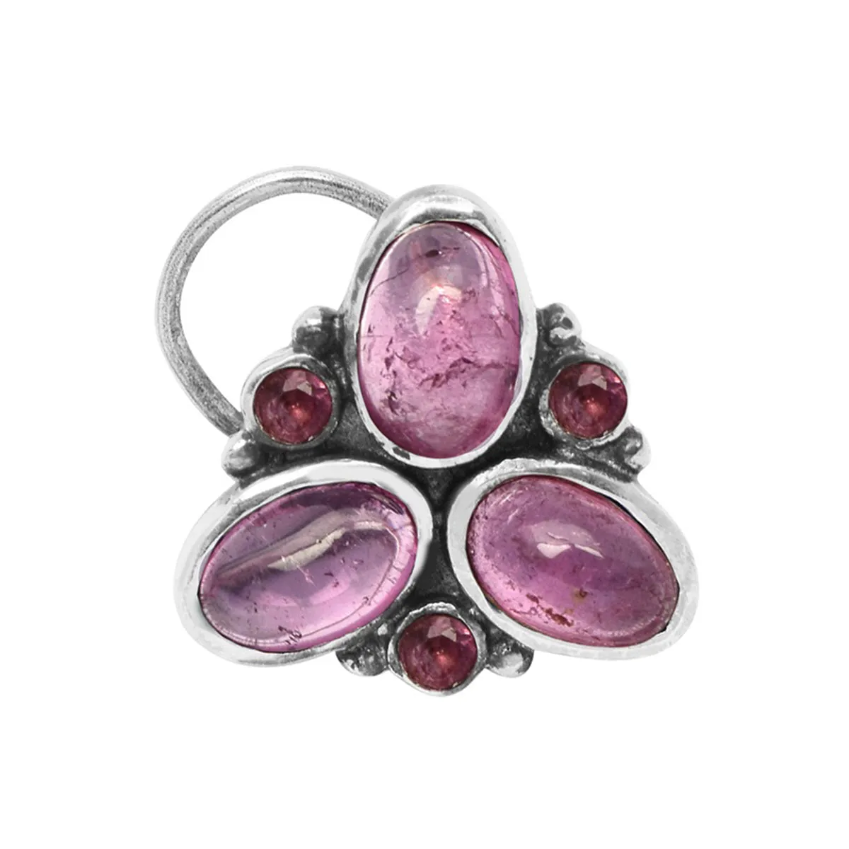 Natural Pink Gemstone Studs Nose Pin Gift For Women