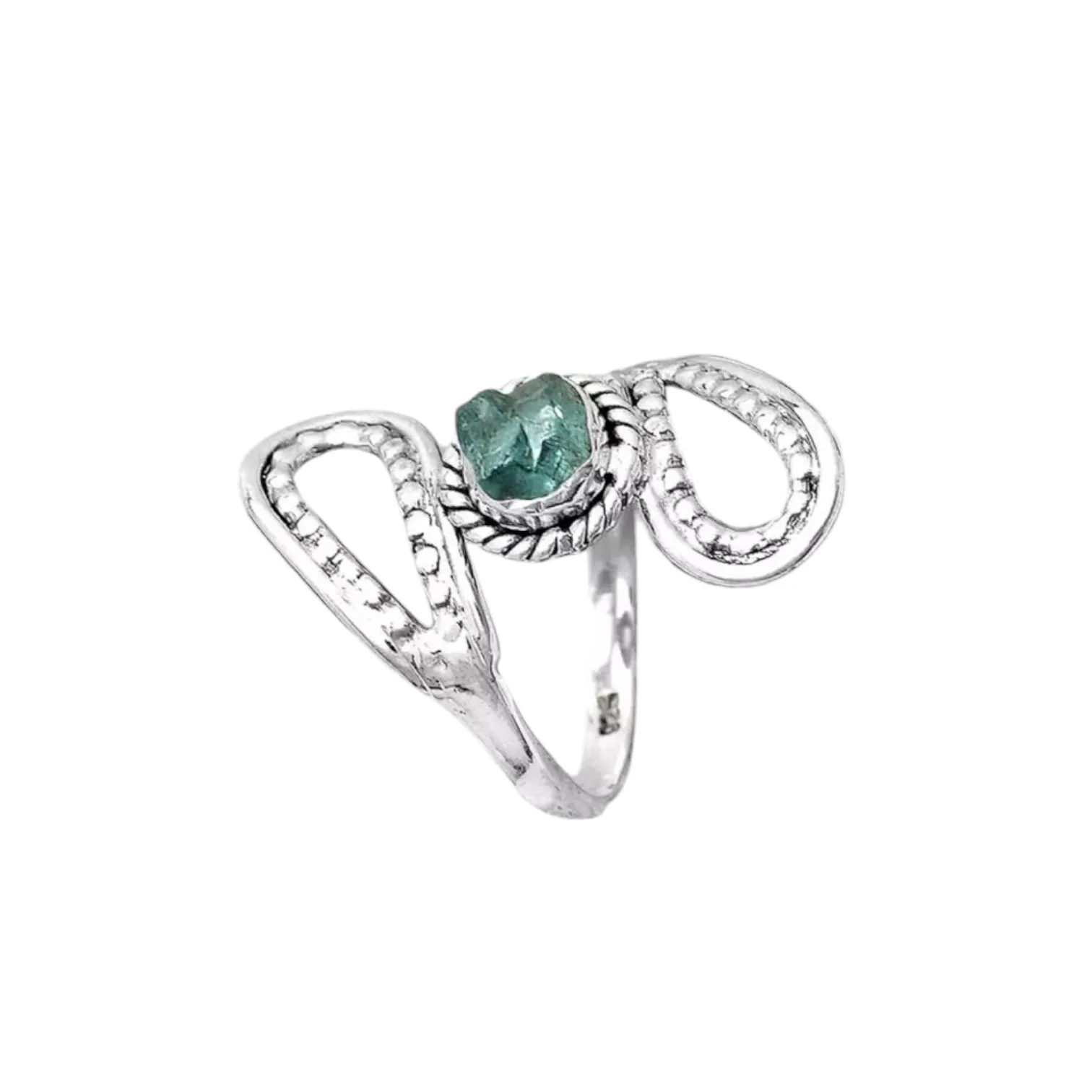 Neon Blue Apatite Solid 925 Sterling Silver Ring 8.5