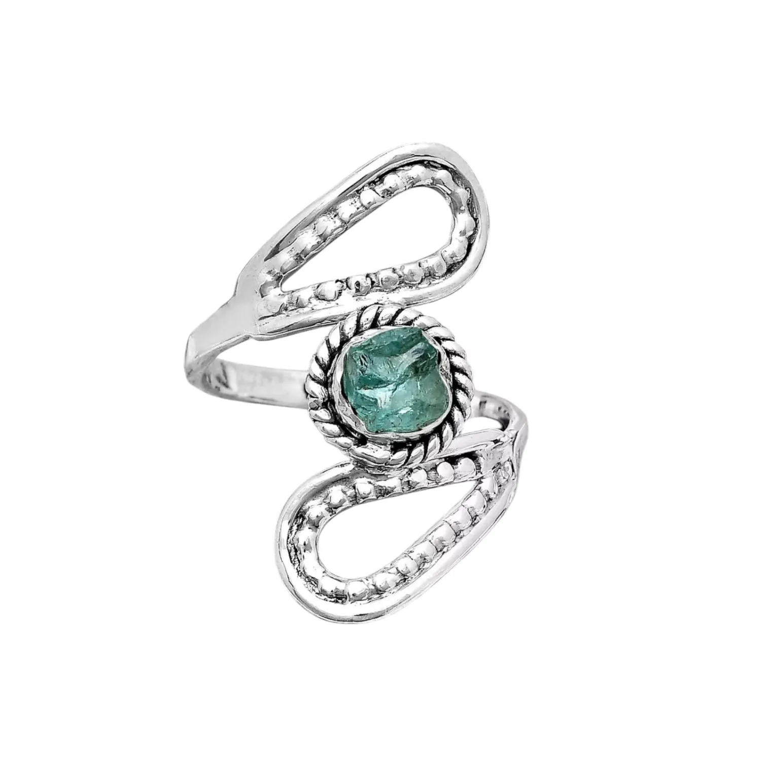 Neon Blue Apatite Solid 925 Sterling Silver Ring 8.5