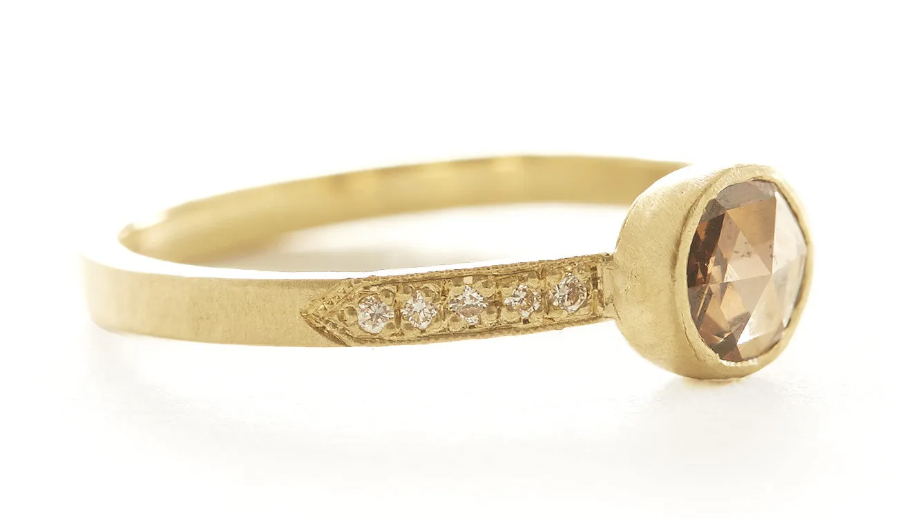 Night Cap Cognac Pave Ring