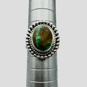 Number 8 Turquoise Solid 925 Sterling Silver Ring 8