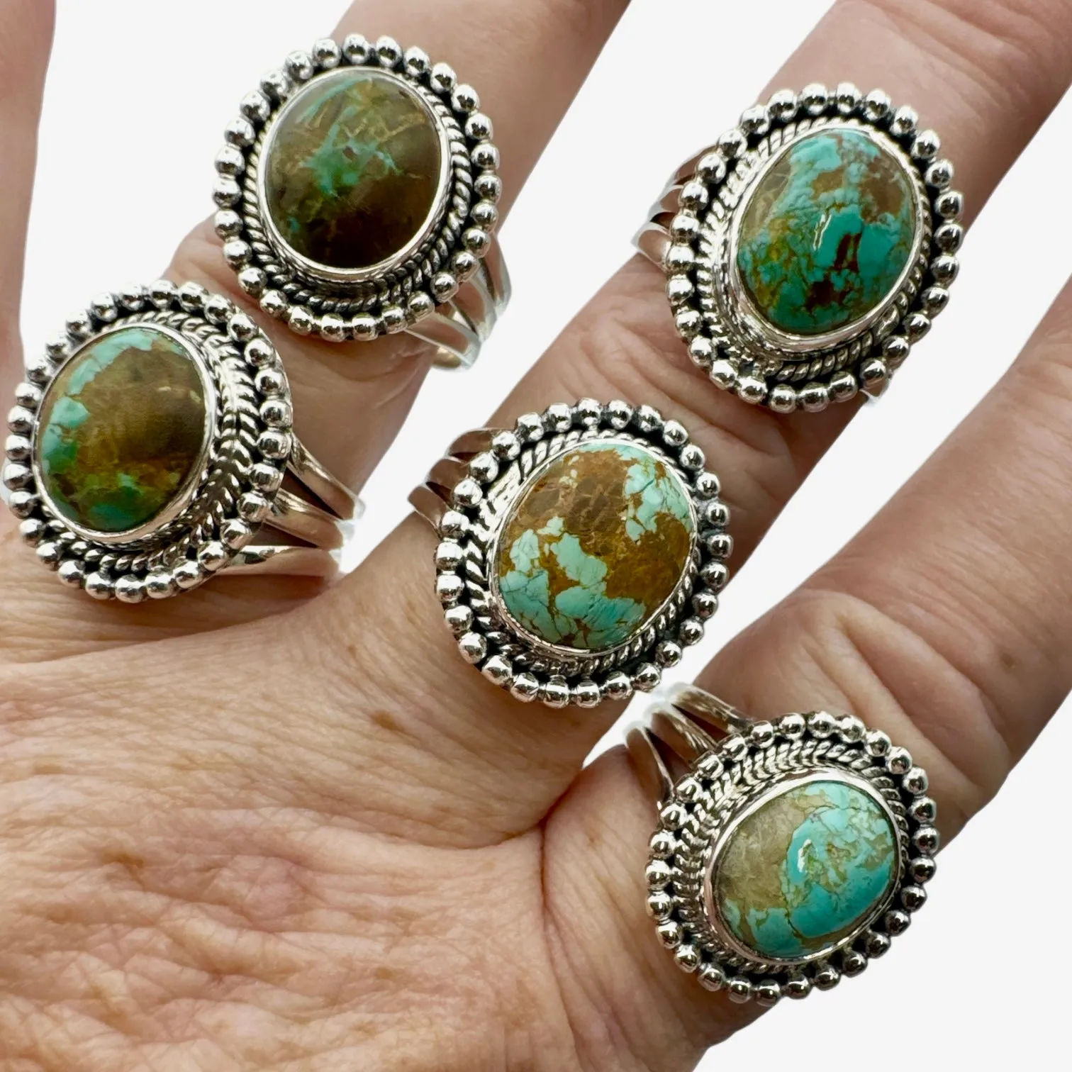 Number 8 Turquoise Solid 925 Sterling Silver Ring 8