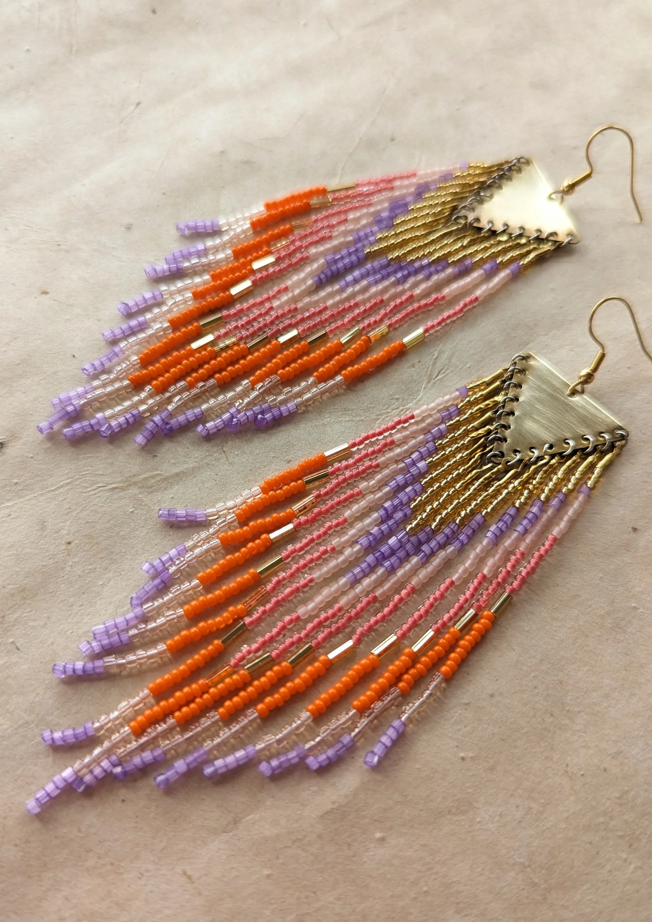 Orange Cream Popsicle Beaded Earrings