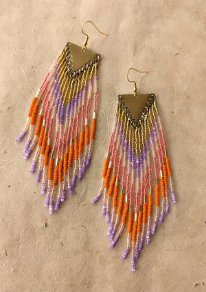 Orange Cream Popsicle Beaded Earrings