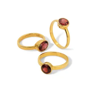 Orange Garnet Gem Stack Rings