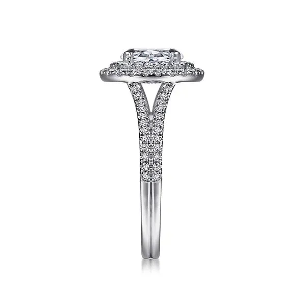 Oval Double Halo Diamond Engagement Ring Mounting