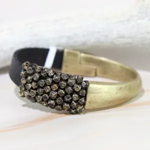 Oxidized Brass and Vermeil Bracelet
