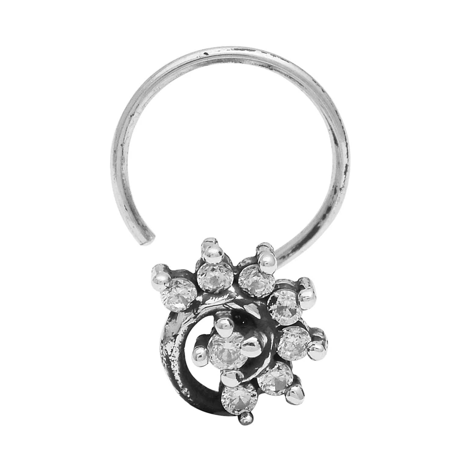 Oxidized Indian Nose Pin Traditional Nose Pin For Women Vintage Studs Nose Ring Handmade Jewelry