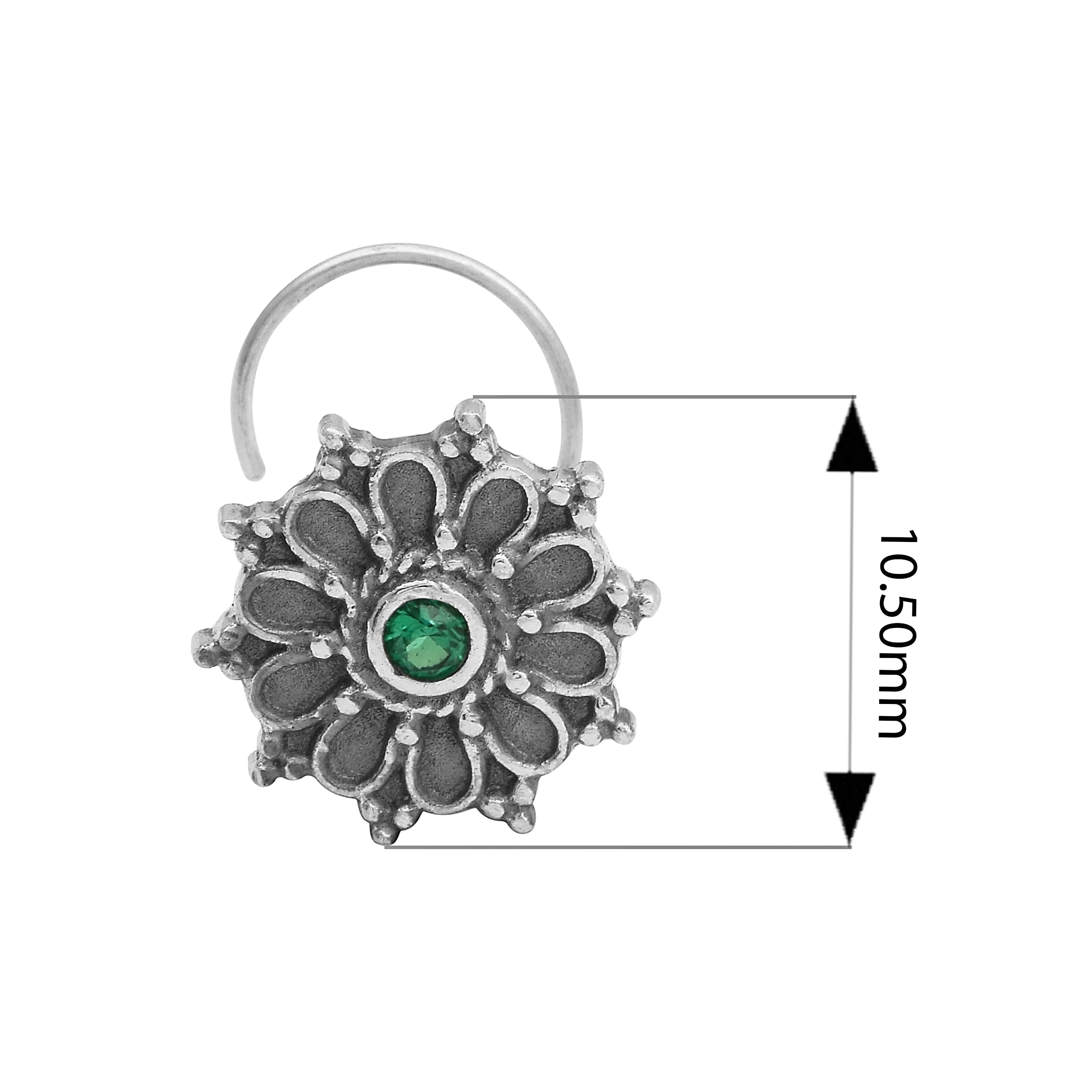 Oxidized Silver Plated Indian Traditional Nose Pin Vintage Style Nose Pin For Women