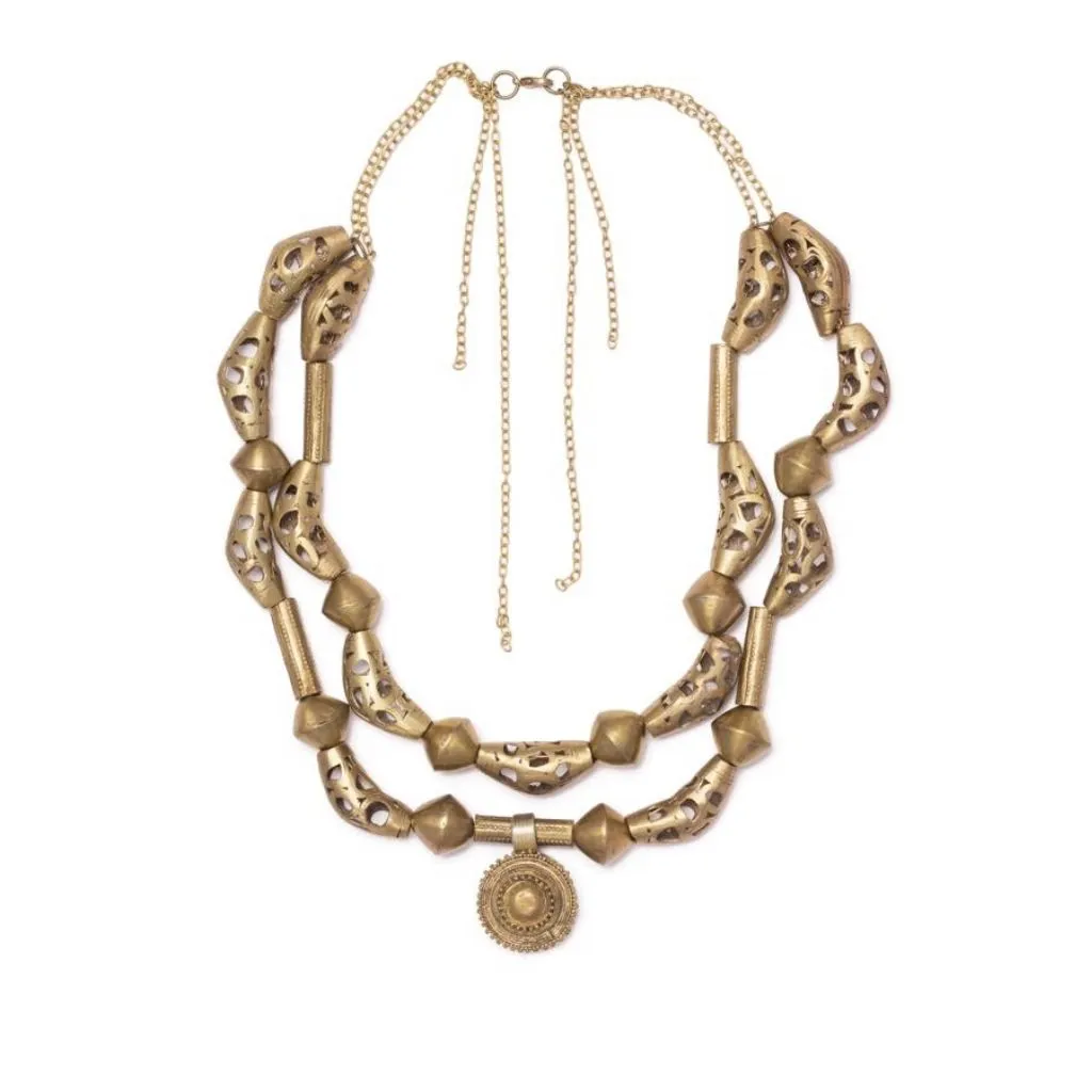 Oyo Vintage Brass Necklace