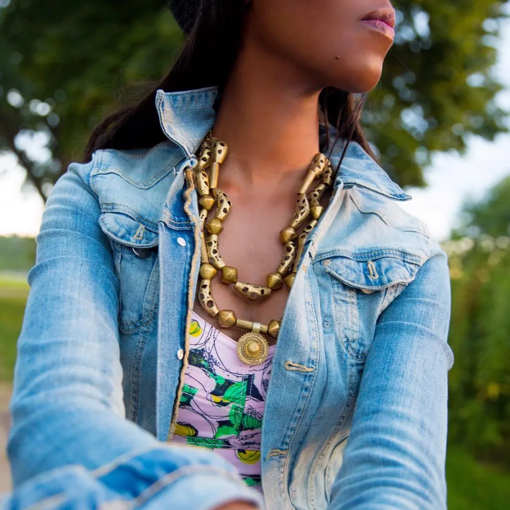 Oyo Vintage Brass Necklace
