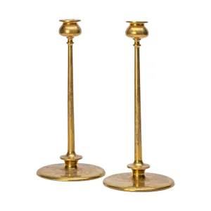 Pair of Jasper Brass Candlesticks