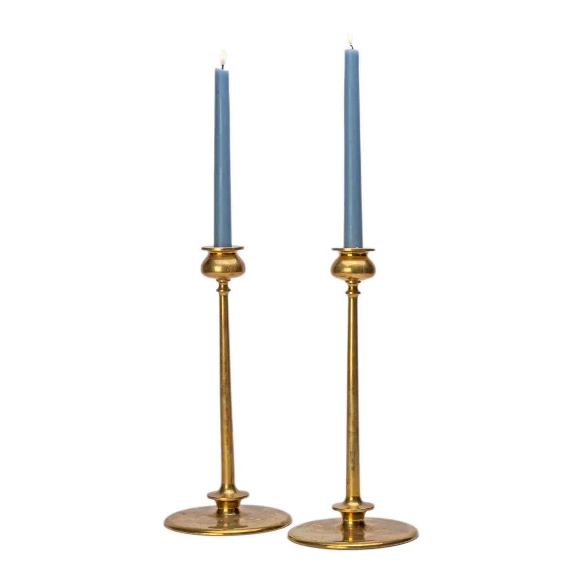 Pair of Jasper Brass Candlesticks