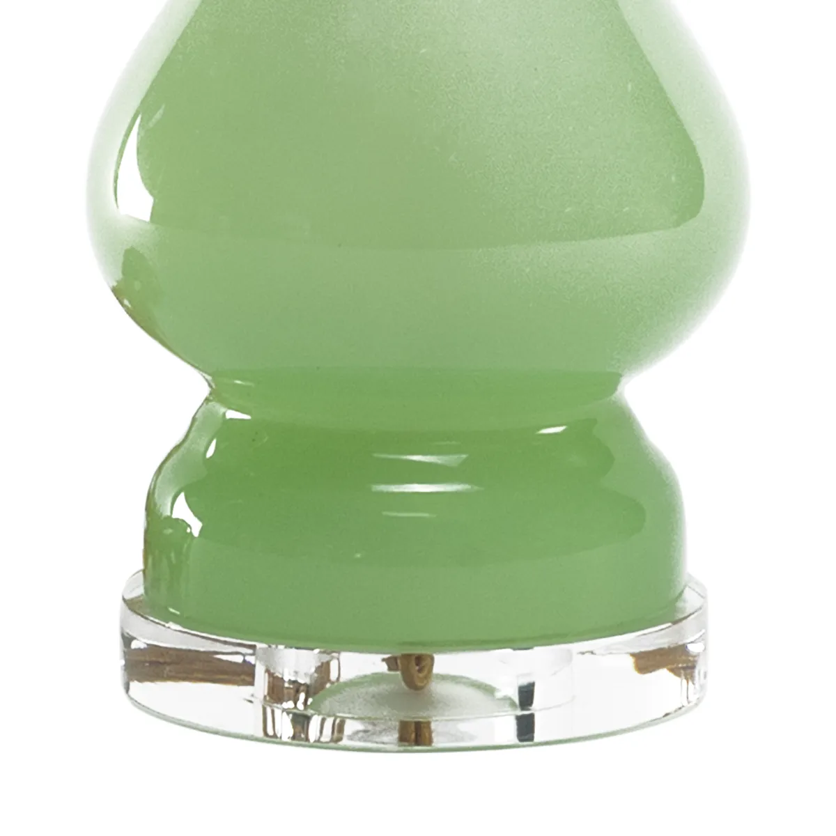 Pair of Vintage Green Italian Opaline Lamps