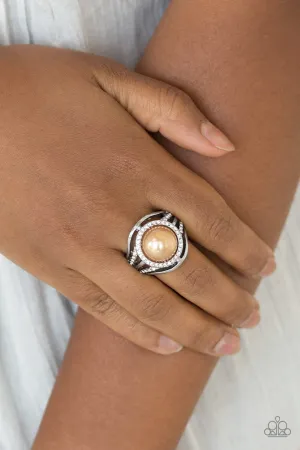 Paparazzi - Pampered in Pearls - Brown Ring