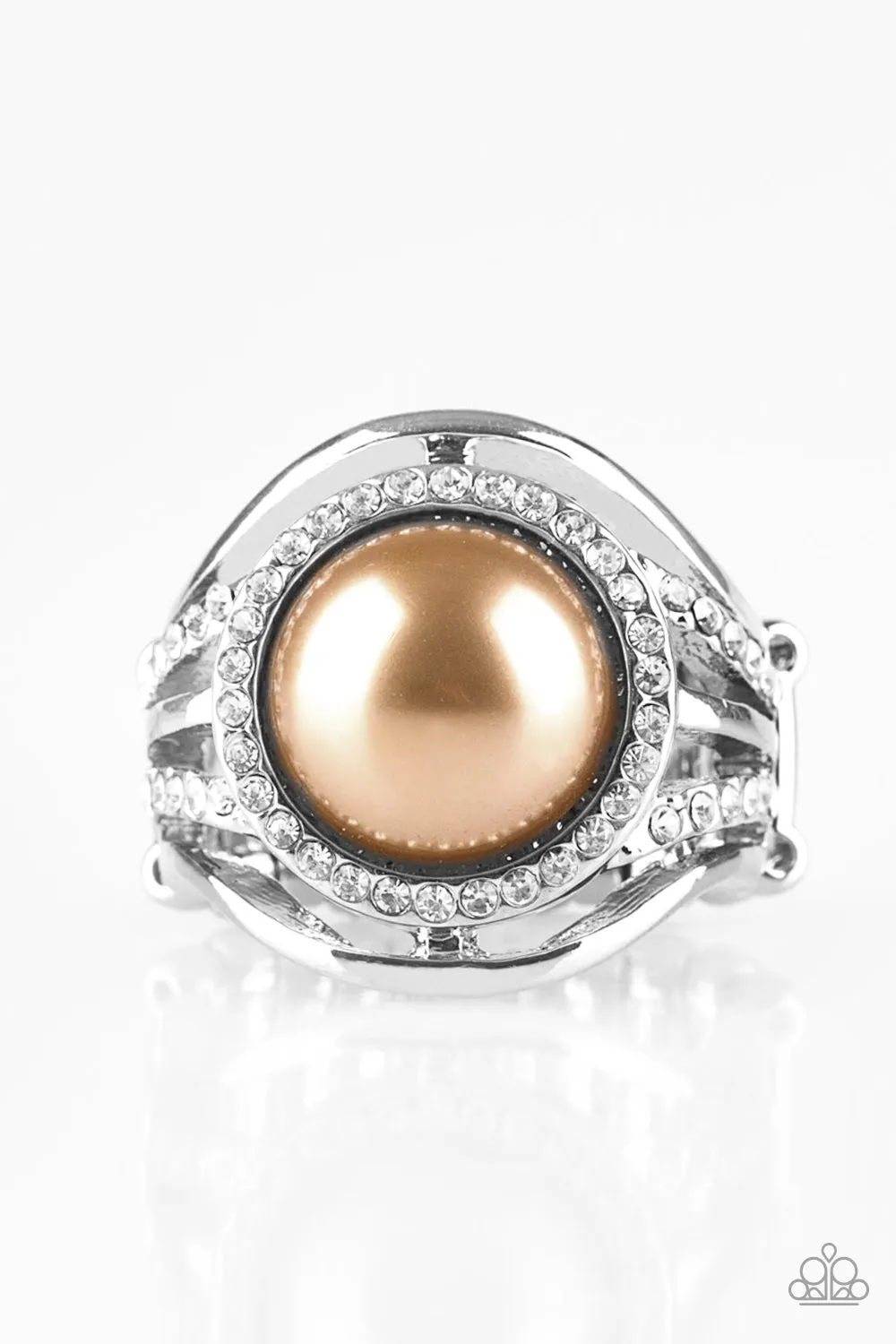Paparazzi - Pampered in Pearls - Brown Ring