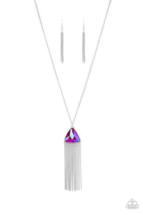 Paparazzi Proudly Prismatic Necklace Pink & Tenacious Twinkle Ring Multi
