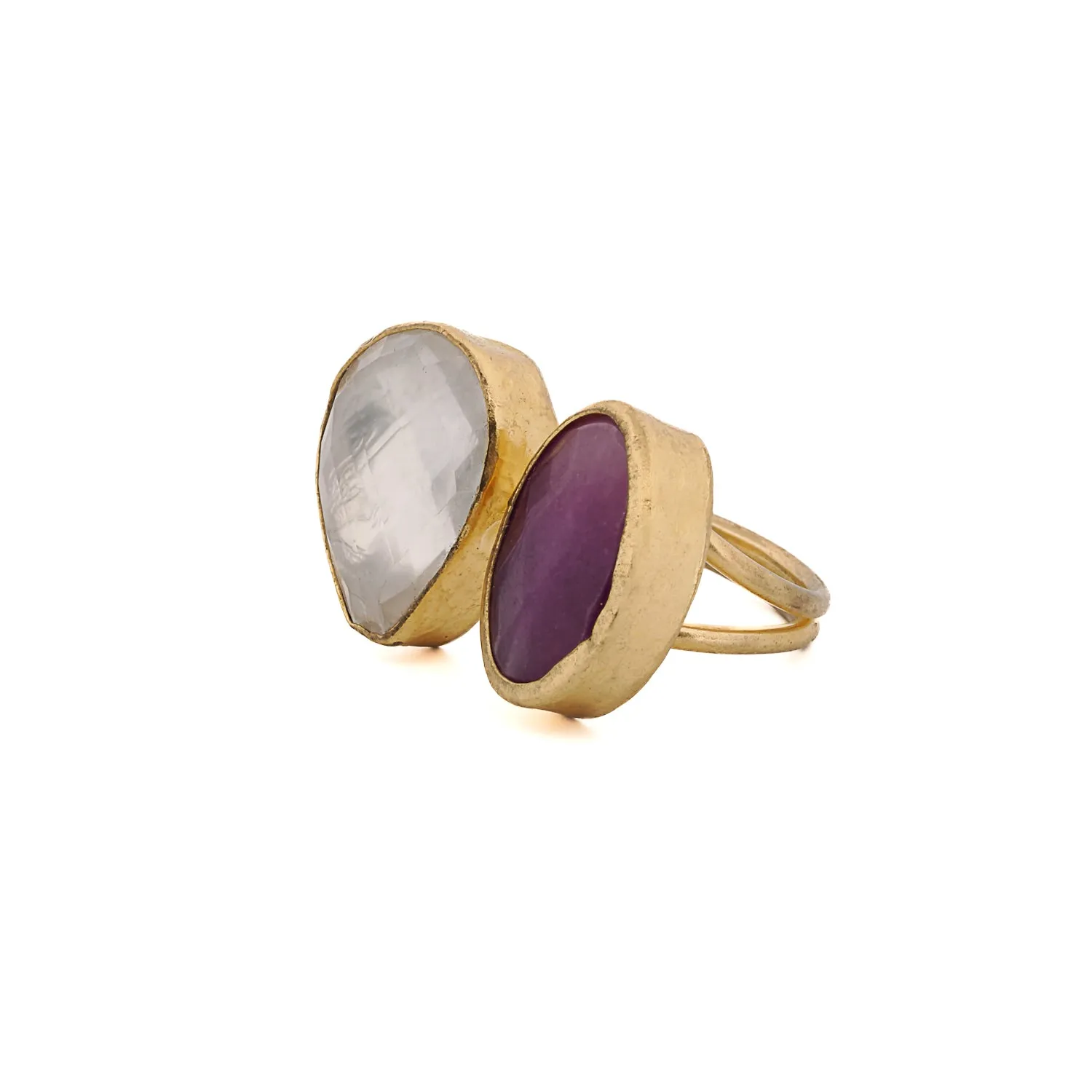 Passion & Balance Double Gemstone Adjustable Ring
