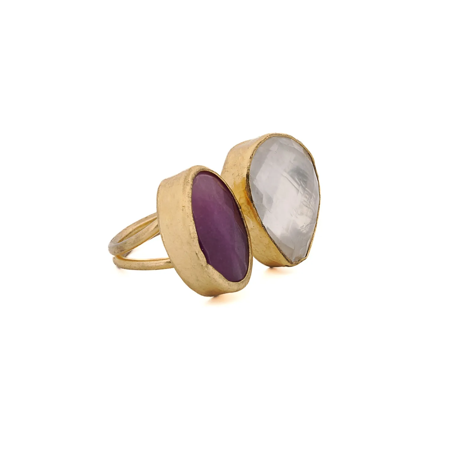 Passion & Balance Double Gemstone Adjustable Ring