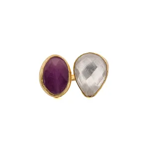 Passion & Balance Double Gemstone Adjustable Ring